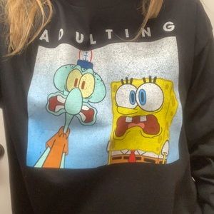 Funny Sponge Bob Adulting Shirt